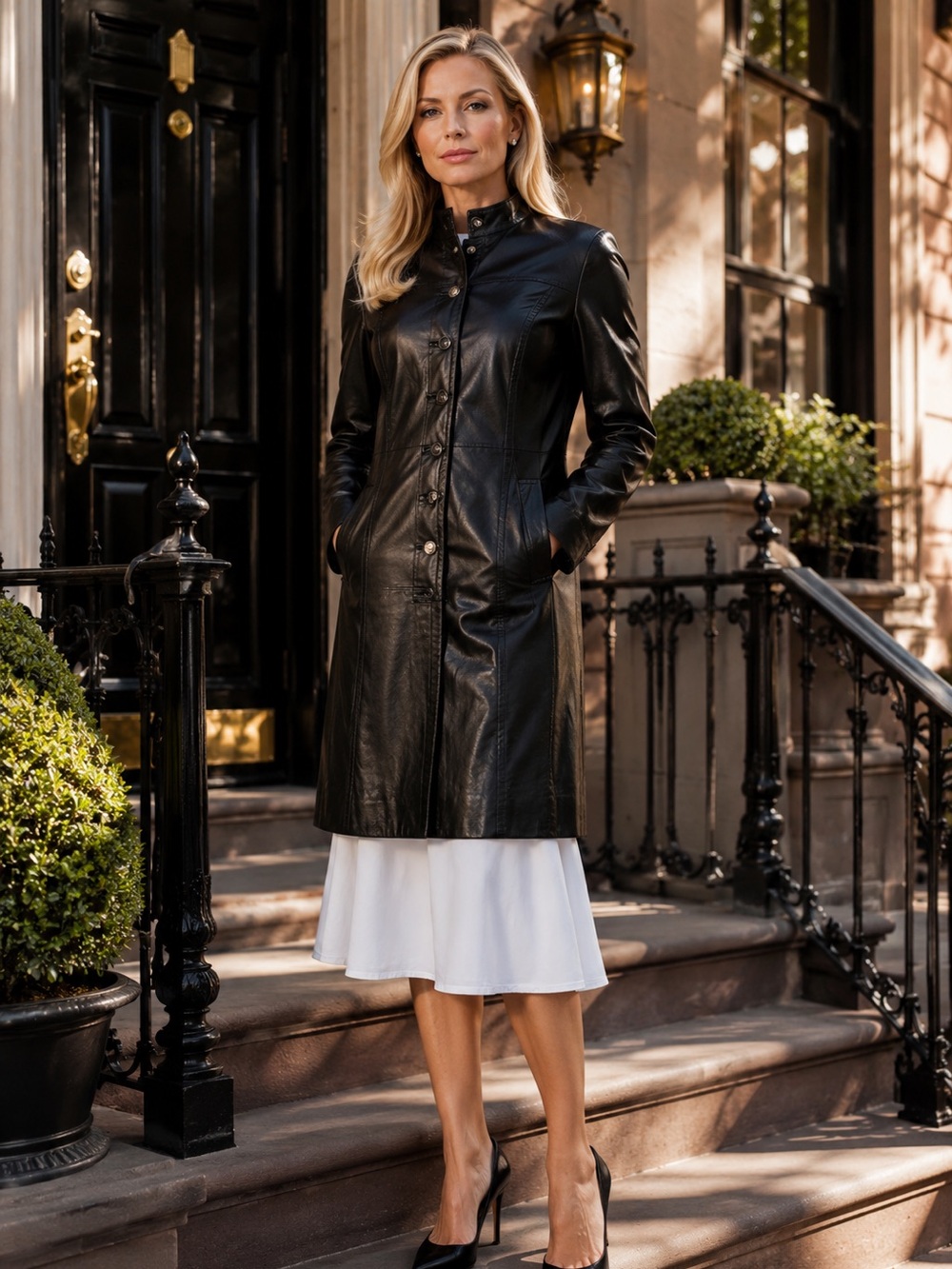 St. John Collection Supple Soft Black Leather Coat – Size 12 - Picture 5 of 9